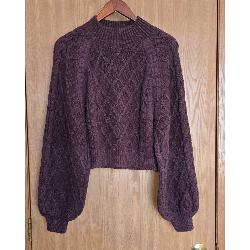 Free People Parfait Pullover Diamond Pattern Mockneck Sweater - Picture 2 of 11